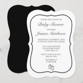 Feed Modern Minimalist White Baby Shower Inbjudningar