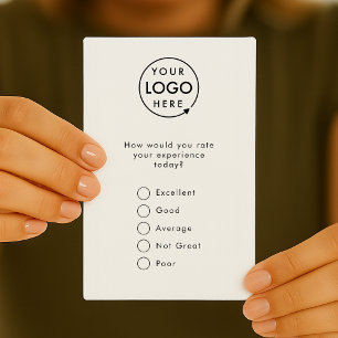 Feedback Modern undersökningskort för minimal Lo Visitkort