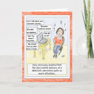 "Feedback Overload" Funny Cartoon Birthday Card  Kort