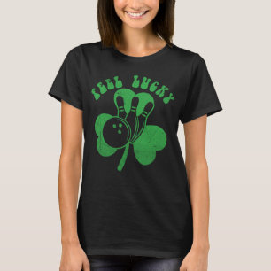 Feel Lucky Shamrock Bowling Ball Skittles Grönt T Shirt