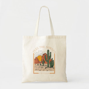 Feel Sunset Desert Vibes Arizona Mountain Cactus Tygkasse