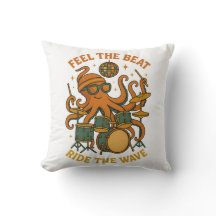 Feel the Beat Octopus Drummer Retro 70s Disco tee