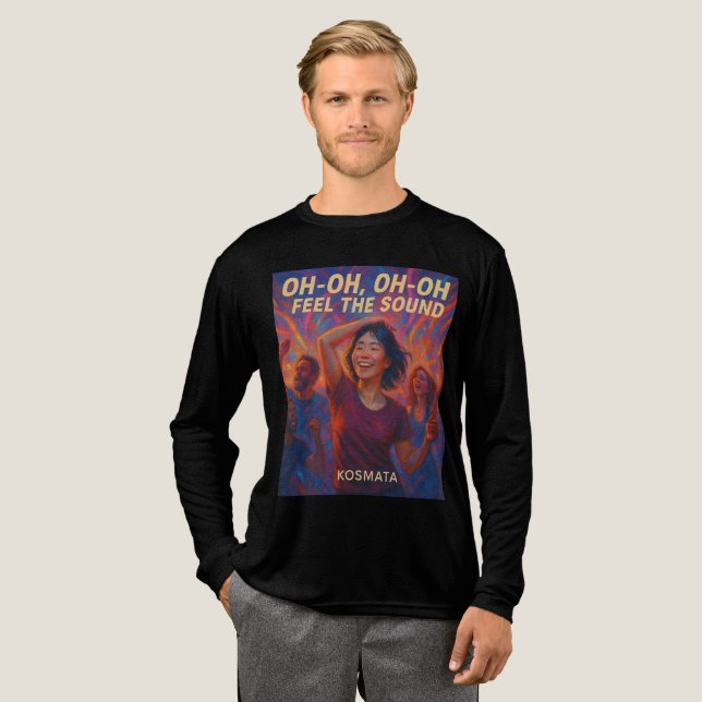 Feel the Sound - Langarmshirt Herren T Shirt (Hel framsida)