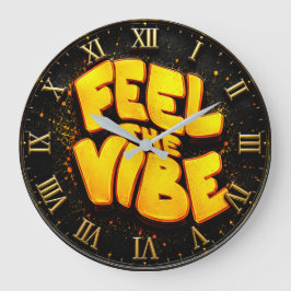 Feel the Vibe Motivationa Stor Klocka