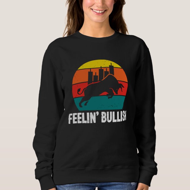 Feelin Bullish Cryptocurrency Blockchain Trader Cr T Shirt (Framsida)