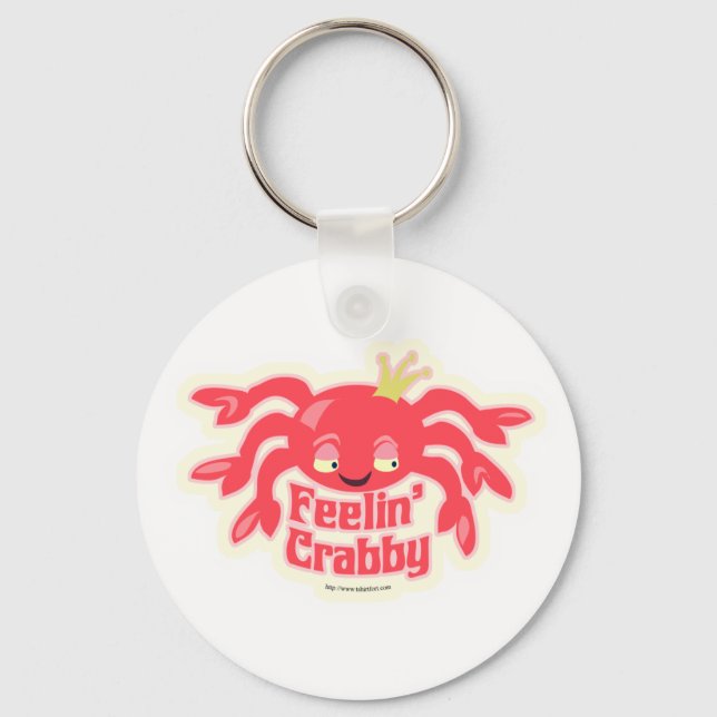 Feelin Crabby Cute Crab Nyckelring (Framsida)
