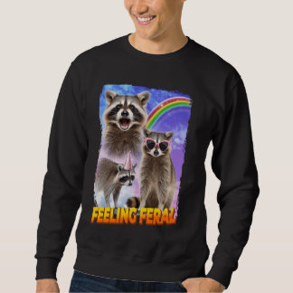 Feelin Feral Raccoon Lång Ärmad Tröja