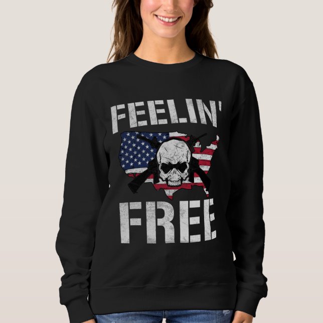 Feelin Free 4th Of July American Freedom  4 T Shirt (Framsida)