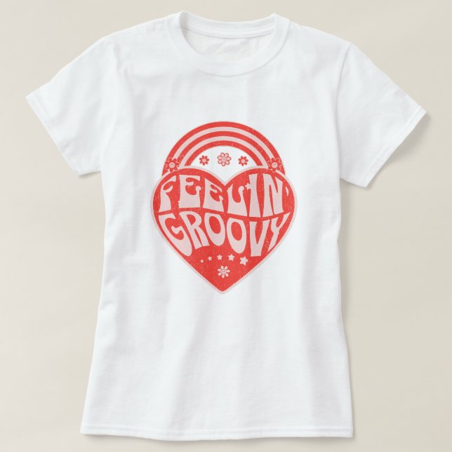 Feelin Groovy Flower Child T Shirt (Design framsida)