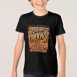 Feelin Groovy Kids Personlig Retro 70-talets Vinta T Shirt