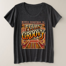 Feelin Groovy Personlig Retro 70-talets Vintage T Shirt