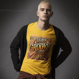 Feelin Groovy Personlig Retro 70-talets Vintage T Shirt