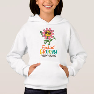 Feelin' Groovy Retro Blomma Barn Pullover Hoodie T Shirt