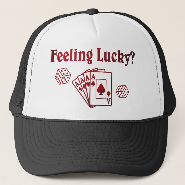 Feelin Lucky Dice Cards U.S. Anpassningsbar Bläck Truckerkeps (Framsida)