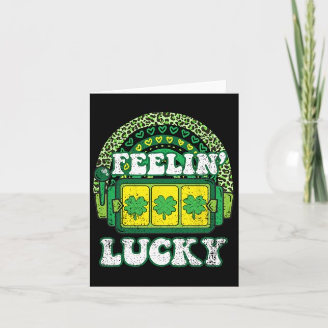 Feelin Lucky St patricks day Shamrock 4 Löv Clove Kort (Framsida)