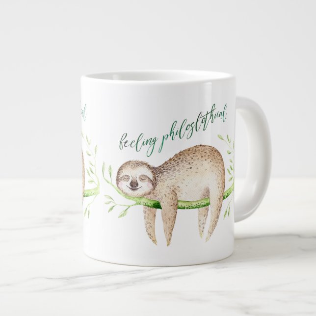 Feelin PhiloSLOTHics lustiga humor pun Jumbo Mugg (Framsida höger)