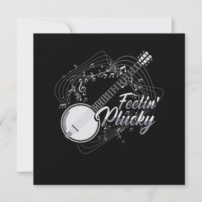 Feelin Plucky Banjo Bluegrass Country Music Gift Inbjudningar (Framsida)