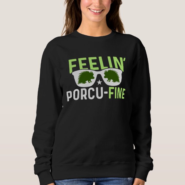 Feelin Porcu Fine  Porcupine T Shirt (Framsida)