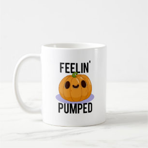 Feelin Pumped Funny Pumpkin Pun Kaffemugg