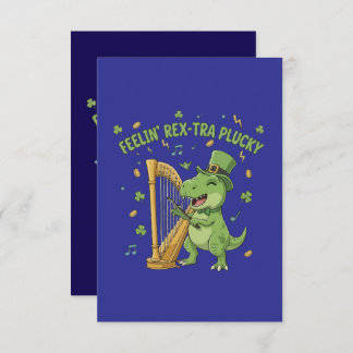 Feelin' Rex-tra Plucky Funny St. Patrick's Day   Tack Kort