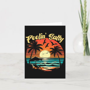 Feelin Salty Beach Summer Vacation Vintage 70s Ret Kort