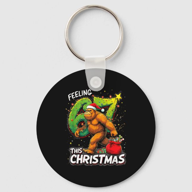 Feeling 67 Funny Christmas Bigfoot Holiday  Nyckelring (Framsida)