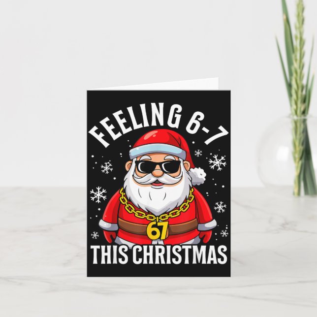 Feeling 67 This Christmas Funny Santa Holiday Xmas Kort (Framsida)