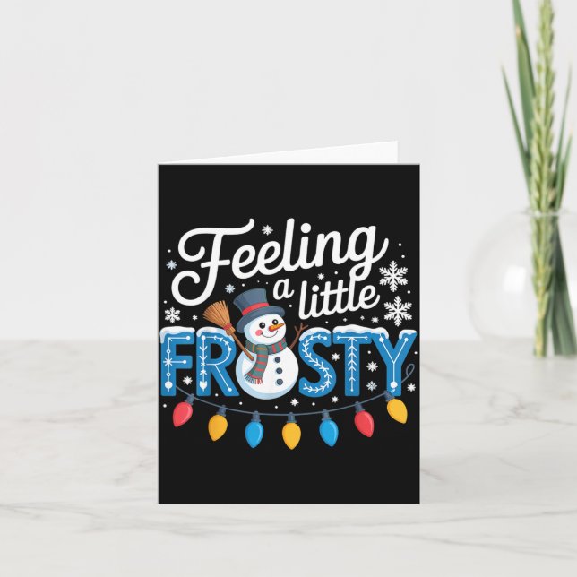 Feeling A Little Frosty Cute Retro Snowman  Kort (Framsida)