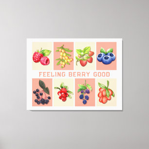 FEELING BERRY BRA Anpassade Strawberry Berries Canvastryck