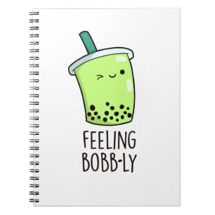 Feeling Bobb-ly Funny Boba Tea Pun Anteckningsbok