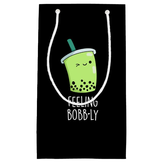 Feeling Bobb-ly Funny Boba Tea Pun Mörk BG (Framsidan)