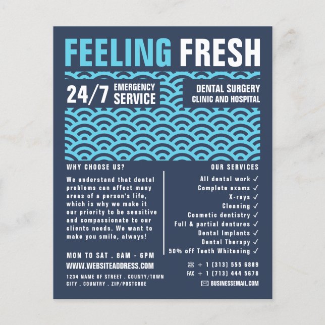 Feeling Fresh, Dentistry, Dentist Advert Flygblad (Framsidan)