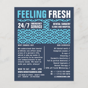 Feeling Fresh, Dentistry, Dentist Advert Flygblad