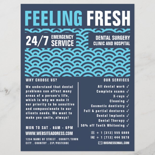Feeling Fresh, Dentistry, Dentist Advert Reklamblad (Framsidan)