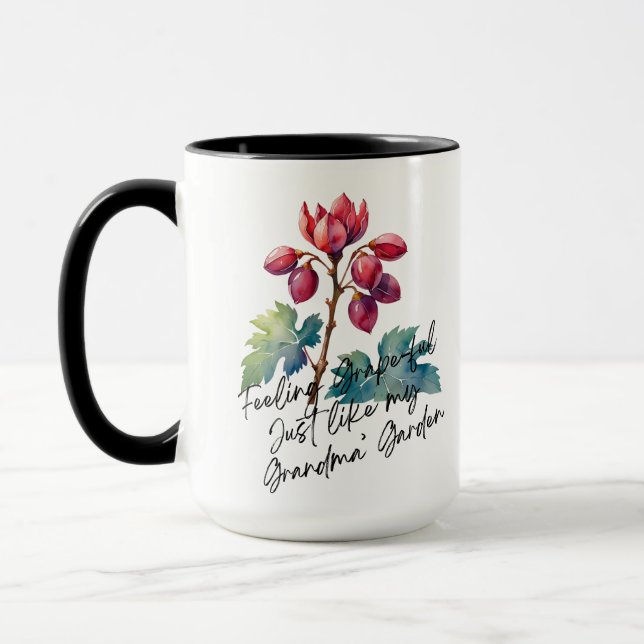 Feeling Grapeful Grandma's Garden Floral Art Print Mugg (Vänster)