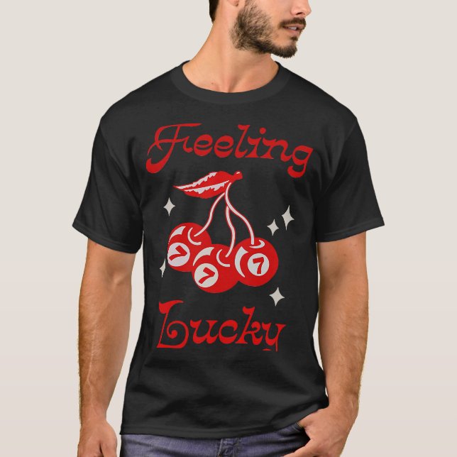 Feeling Lucky Pink Ball Men Women T Shirt (Framsida)