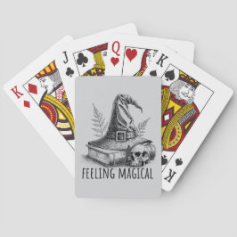 Feeling Magical Witches Spell Book and Skull Casinokort