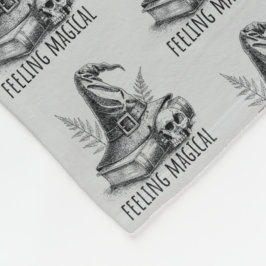 Feeling Magical Witches Spell Book and Skull Fleecefilt
