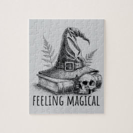 Feeling Magical Witches Spell Book and Skull Pussel