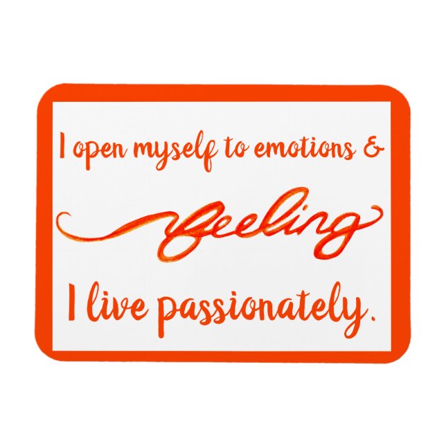 "Feeling" Orange Sacral Chakra Ord Magnets Magnet (Horisontell)