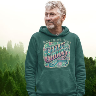 Feelin'Groovy Retro 70-talets Vintage Psychedelic Hoodie