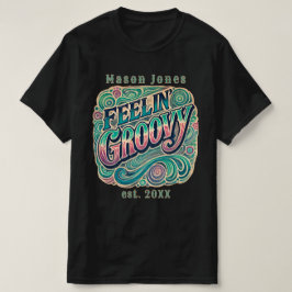 Feelin'Groovy Retro 70-talets Vintage Psychedelic T Shirt