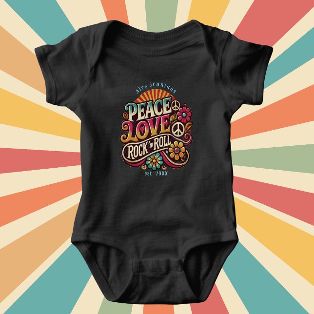 Feelin'Groovy Retro 70-talets Vintage Psychedelic  T Shirt (Skapare uppladdad)