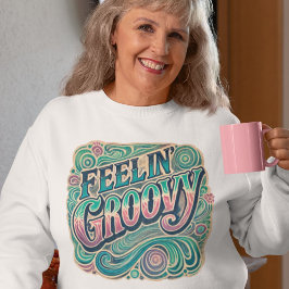 Feelin'Groovy Retro 70-talets Vintage Psychedelic T Shirt