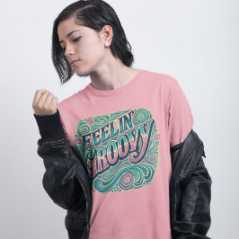 Feelin'Groovy Retro 70-talets Vintage Psychedelic  T Shirt