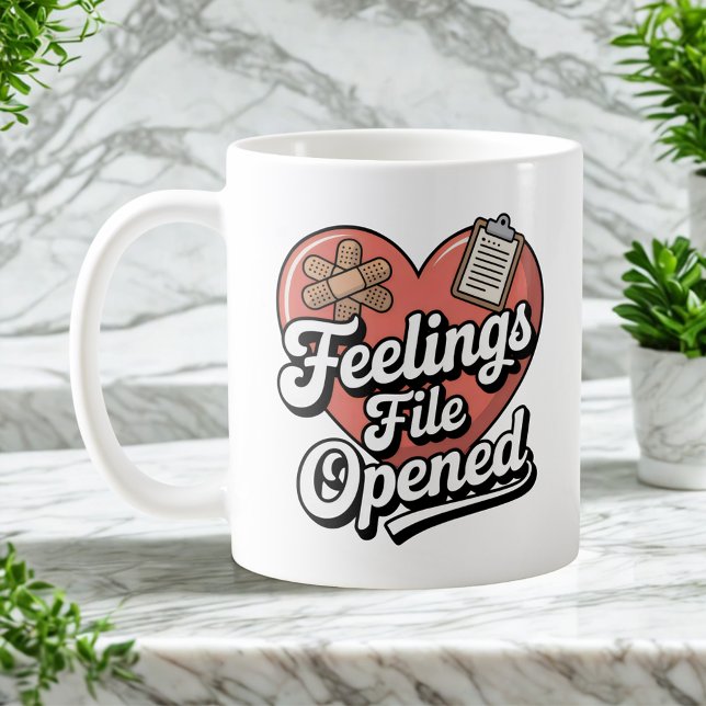 Feelings File Opened | Self-Aware Healing Humor   Kaffemugg (Skapare uppladdad)