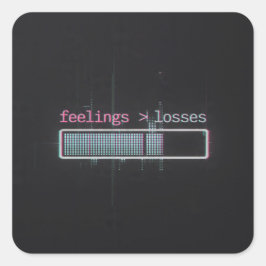 Feelings to Losses Loading Bar Glitch Sticker Fyrkantigt Klistermärke