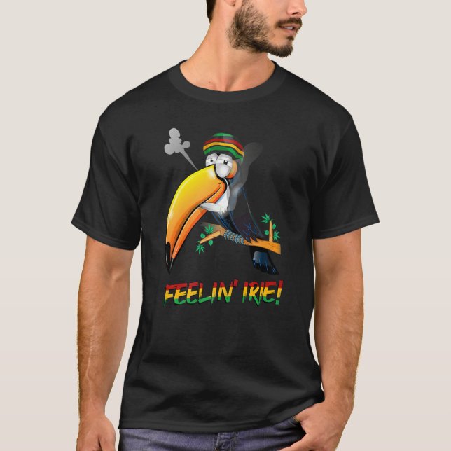 Feelin'Irie Patois Jamaica Toucan Jamaican Slang T Shirt (Framsida)
