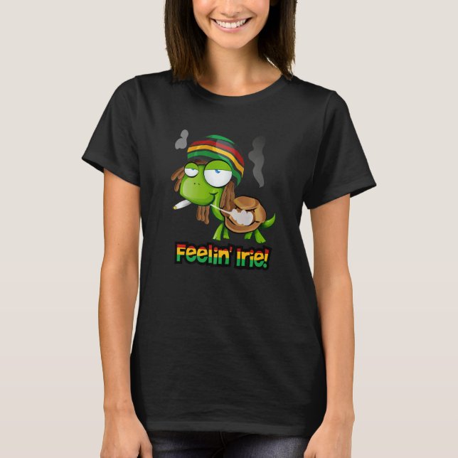 Feelin'Irie Patois Jamaica Turtle Jamaican Slang T Shirt (Framsida)