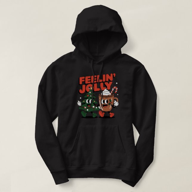Feelin'Jolly: Festive Helgdag Hoodie (Design framsida)